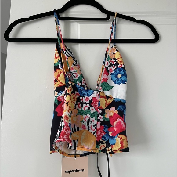 NWT Superdown Isla Top in Black Multi XXS - Picture 4 of 6
